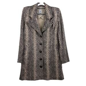 Cabi King Cobra Snakeskin Print Long Blazer Overcoat Medium Style 4114 Mobwife